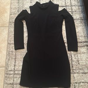 Black cold shoulder dress